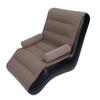 Inflatable Sofa Ergonomic S Shaped Portable Soft Flocking   Blow Up Couch for Home Travel  