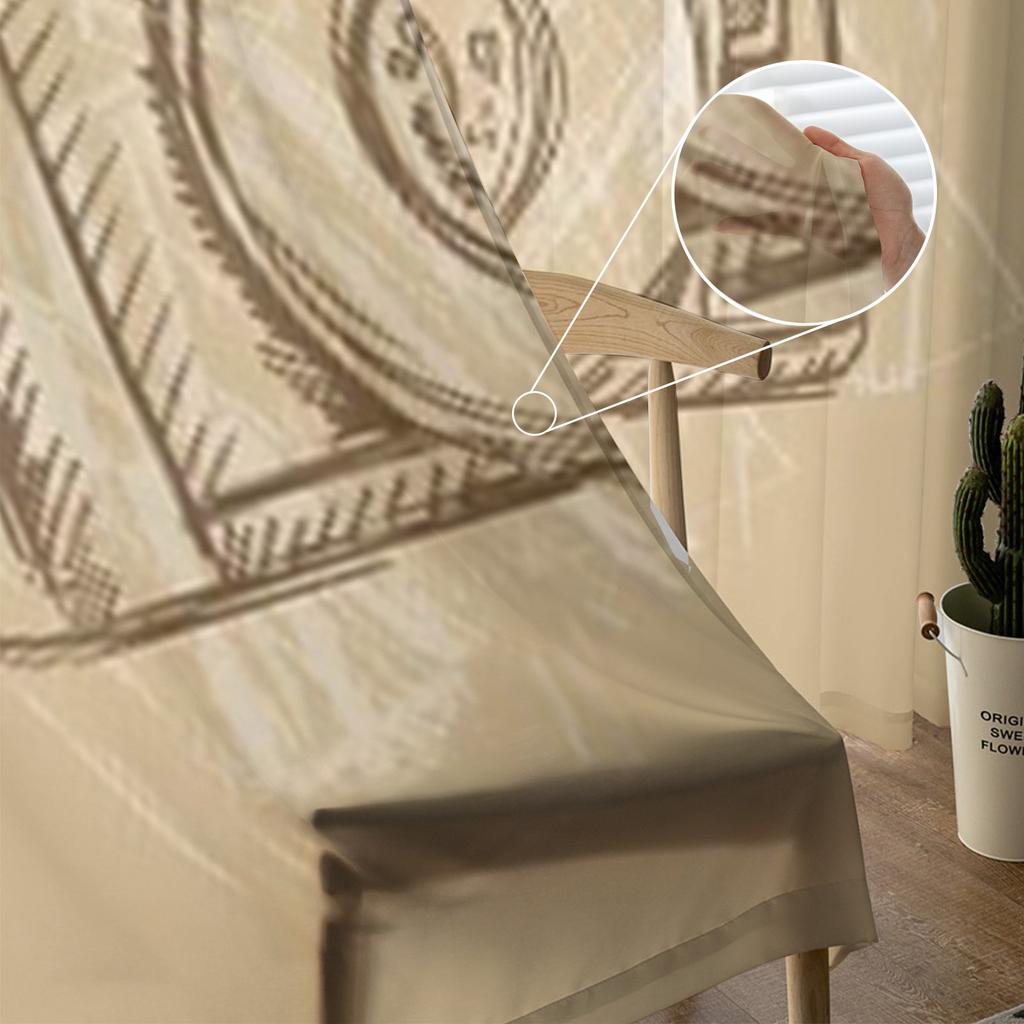 Przezroczyste zasłony woalowe z motywem aparatu fotograficznego do salonu, transparentne tiulowe dekoracje okienne do sypialni, kuchni, dekoracja domu, zasłony