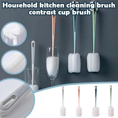 1PC Sponge Long Handle Cleaning Brush Household Kitchen Cleaning Brush Cup Brush