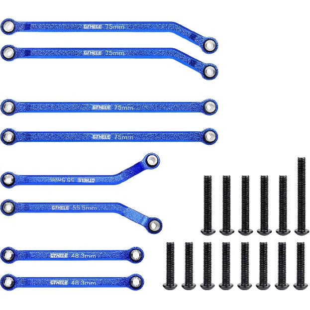 High Clearance 4 Links Set Aluminum Linkage for Traxxas 1/18 TRX4M K10 F-150 Upgrade Parts RC Crawler Car (Dark Blue)