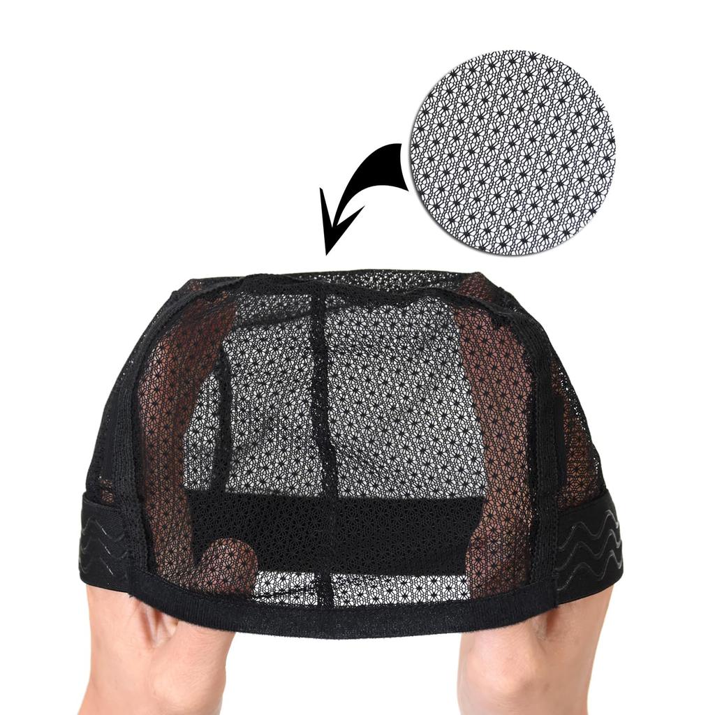 Nylon Mesh Weaving Hairnets Silicone Grip Elastic Band Wig Cap Removable Adjustable Breathable Comfortable Nonslip Strong Hold