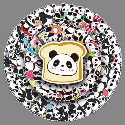 100 Panda Graffiti Stickers Personalized Hand-drawn Cartoon Cute Animal Decorative Water Cup Mobile Phone Case Stickers