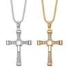2025 Mode Inlay Zirkon Geschwindigkeit und Leidenschaft Halskette Kreuz Anhänger Mächtiger Herrenschmuck