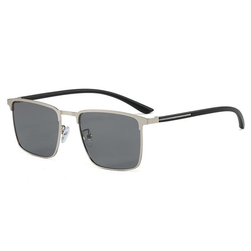 Polarized Sunglasses Metal Square-Frame UV400 Shades Eyewear for Men and Women Retro Brand Designer Trendy Driving Sun Glasses