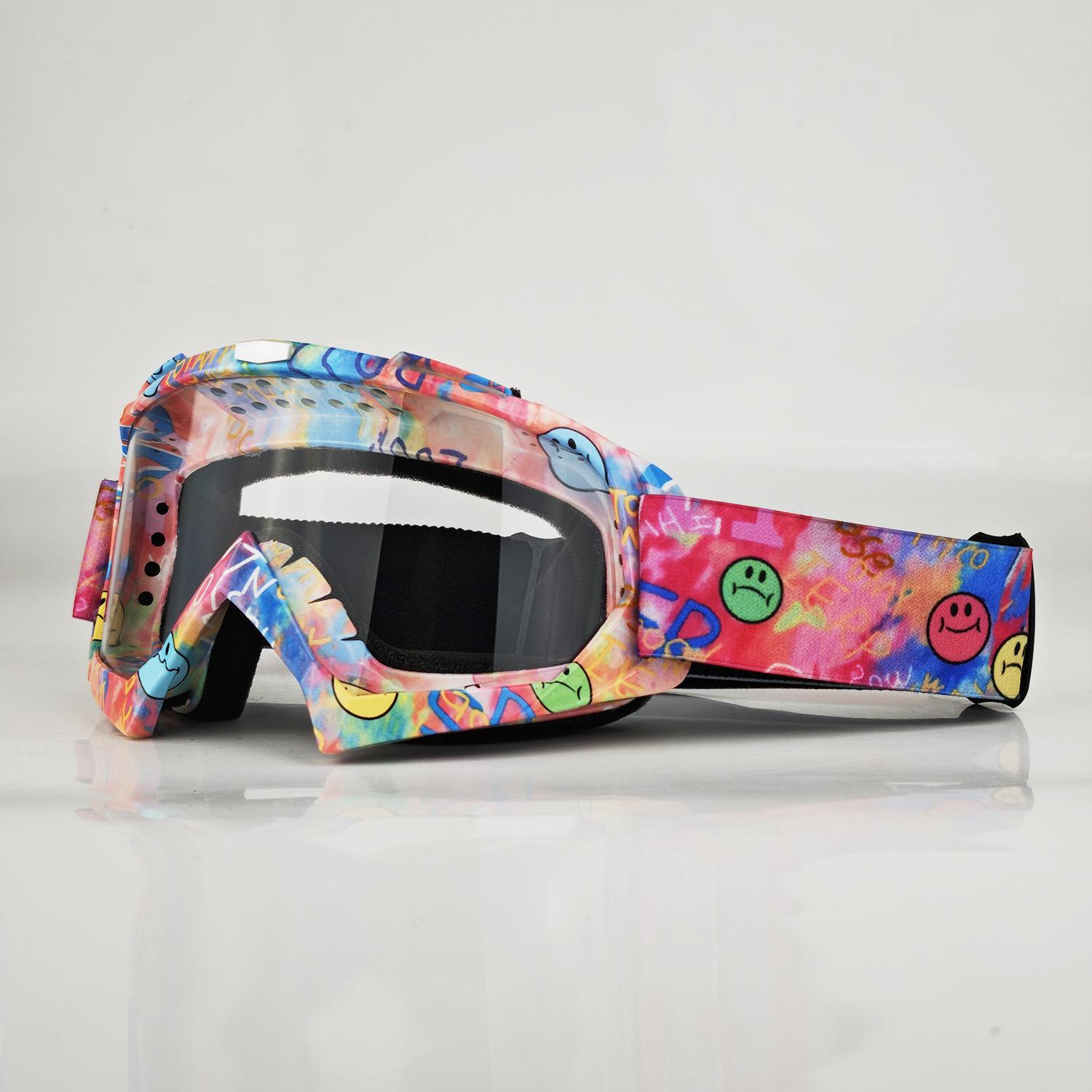 

Children s ski goggles, UV protection, unisex, outdoor, colorful, for off-road cycling and ski field use ER-Transparent lenses