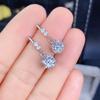 Simple 6 Claw Cubic Zirconia Silver Color Earrings for Women Luxury Shiny 5A CZ Drop  Girl for Birthday Gift New