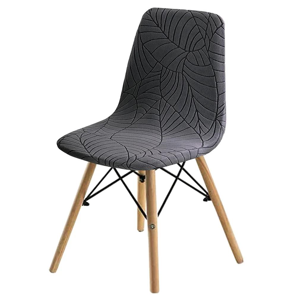 1Pc Leaves Jacquard Chair Cover Elastic Anti-Dirt Seat Slipcover Solid Color Armless Chair Case For Dining Room El Banquet