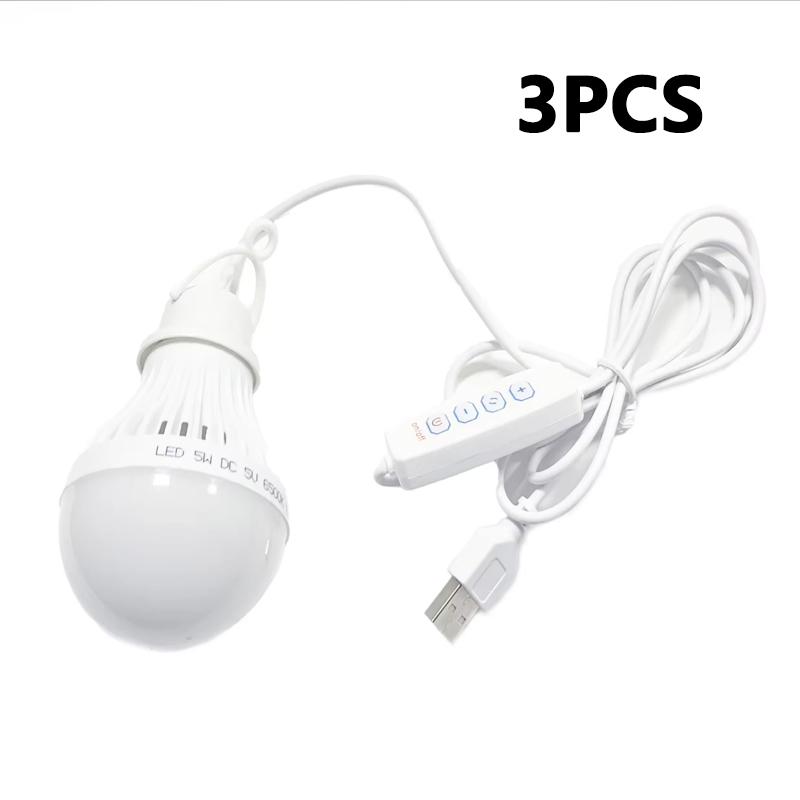 5V Led Camp Light Usb Emergency Bulb 3 Color Dimmable Hanging Tent Lamp for Work BBQ Fishing Repair Out Door Camping Equipment