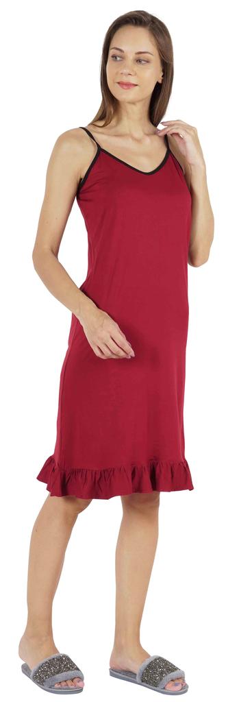 Inkmeso Solid Women  s Spaghetti Strap Nightwear Sleeveless Chemise
