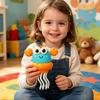 Crab Dansator Electric cu Lumini LED și Muzică, Jucărie Crab Interactivă cu Evitare a Obstacolelor, Crab Desenat Jucărie Muzicală pentru Copii Mici Băieți Fete
