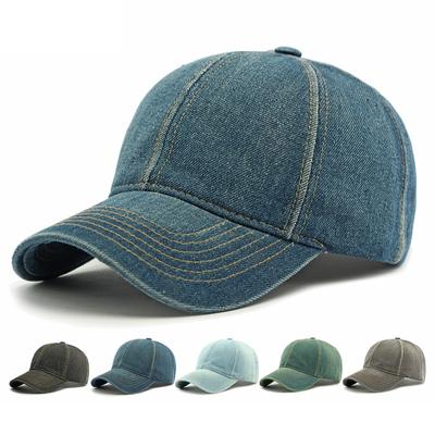 Denim Baseball Cap Women Sunscreen Sun Hat Men Vintage Peaked Cap