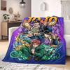 JoJo's Bizarre Adventure Flanelldecke mit Aufdruck, Bettwäsche im Cartoon-Design für Sofa, Gemütliche Heimdekoration, Reise-Picknick-Decke_LIAN