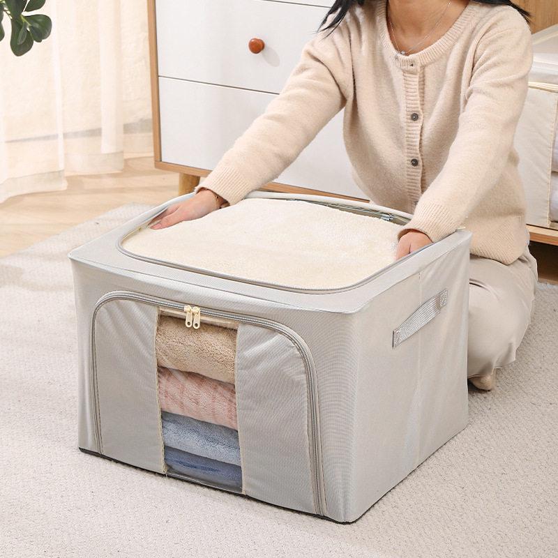 Oxford Cloth Wardrobe Organizer: Foldable Fabric Storage Box for Clothes