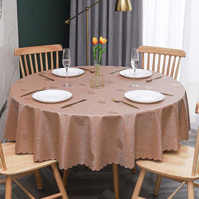 Table Cloth Round Pu Waterproof Antifouling Oil -Proof Wedding Tablecloth For Table Print With Lace Table Cover For Dining Table