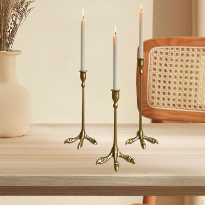 3 Pièces Porte-bougie conique en fer Porte-bougies Ornement décoratif pour Anniversaire Salon