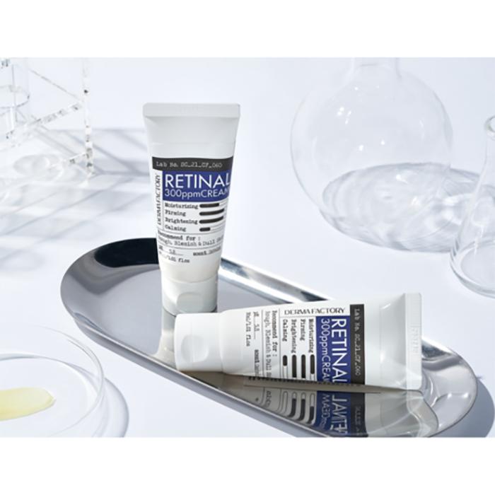 Derma Factory Retinal 300ppm Cream – Advanced Vitamin A Anti-Wrinkle, Firming, Brightening & Lifting Vegan Care, Korean
