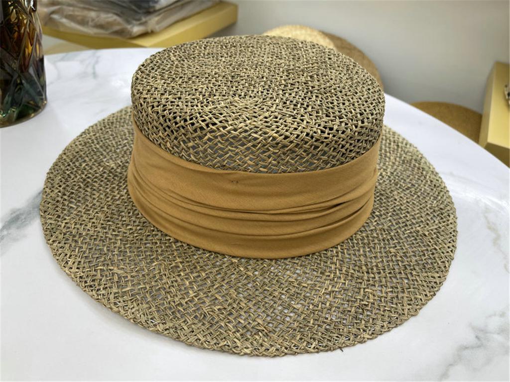 Ins Chic Summer Natural Salty Grass Hand Weave Holiday Beach Men Women Fedoras Cap Leisure Panamjazz Hat