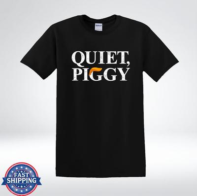 Quiet Piggy Funny Parody Quote Graphic T-Shirt