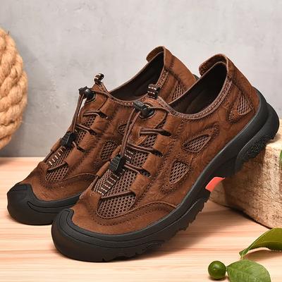 Scarpe Casual da Uomo per Esterno in Vera Pelle Scarpe da Uomo di Marca Traspiranti Comode Sneakers da Uomo Estive Arrampicata Escursionismo Viaggio Calzature