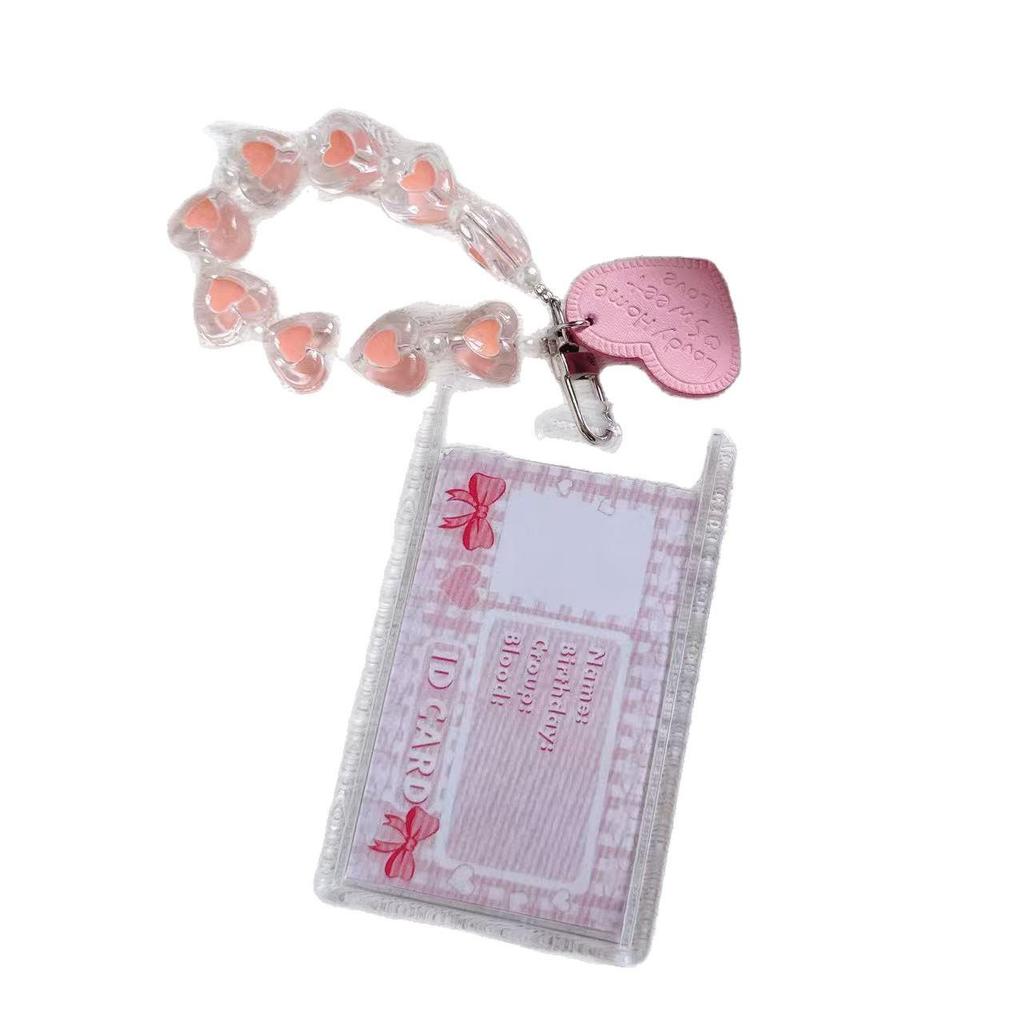 Transparent Heart Acrylic Keychain Card Holder for 3-Inch Instant Camera Photos