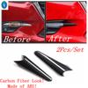 ABS Auto Front Bumper Fog Lights Lamps Eyelid Eyebrow Cover Trim For Mazda 3 Hatchback Sedan 2017 2018 Red / Carbon Fiber Look