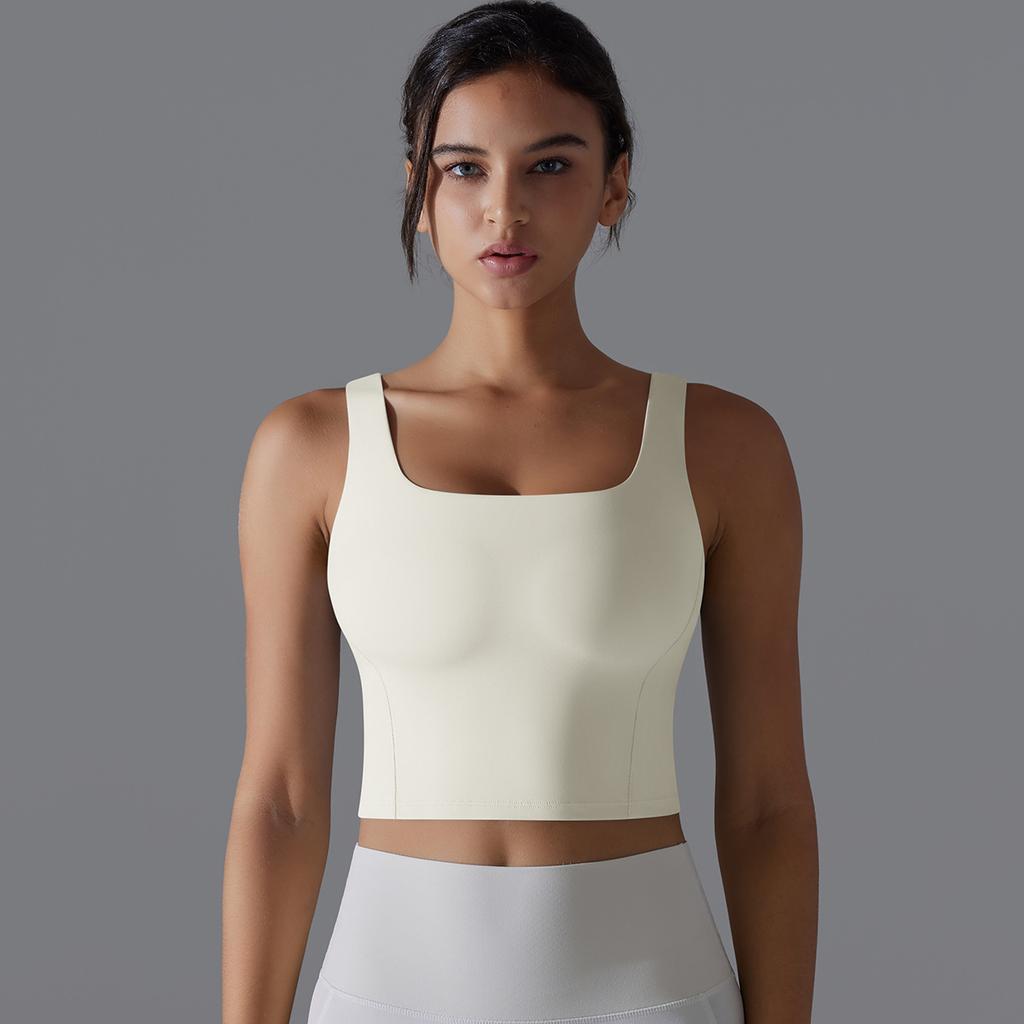 One Cup Tight Height Elastic Solid Color Sports Underwear Vest Running Fitness Yoga Wear Bra