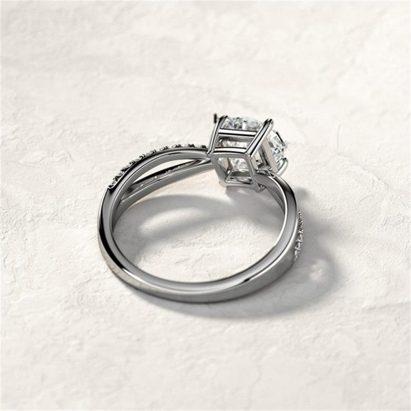 Classic Fashion Wedding Rings for Women Elegant Luxury Encrusted Zirconia Engagement High Quality Wedding Party Zircon Gifts