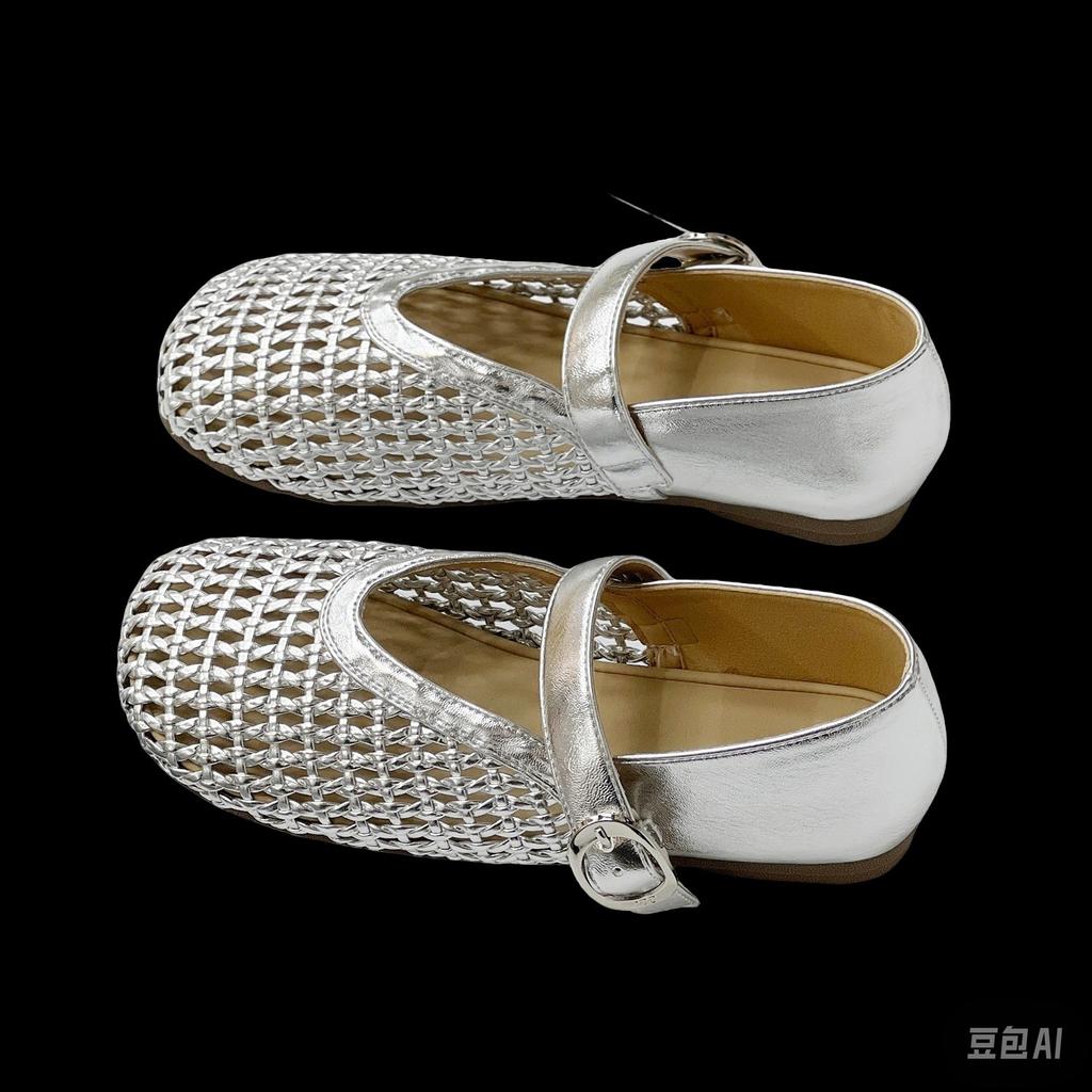 Mary Jane single shoes women's new fashion hollow mesh shoes flat bottom one word with fisherman shoes hole shoes women