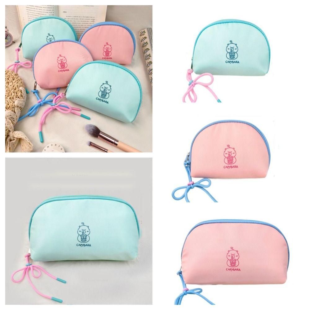 Color Blocking Cute Cosmetic Bag Large Capacity Travel Makeup Storage Bag  Shopping