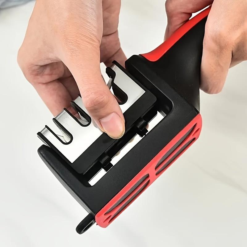 Stainless Steel Handheld Knife Sharpener Modern Multi-Stage Kitchen Tool for Quick and Efficient Sharpening
