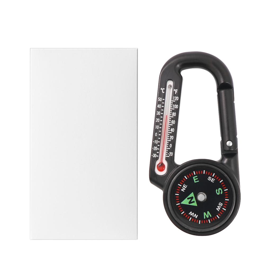 Mini Compass Carabiner Clip 3 In 1 Guiding Thermometer Keyring Keychains for Hiking Camping Climbing Hunting Travelling