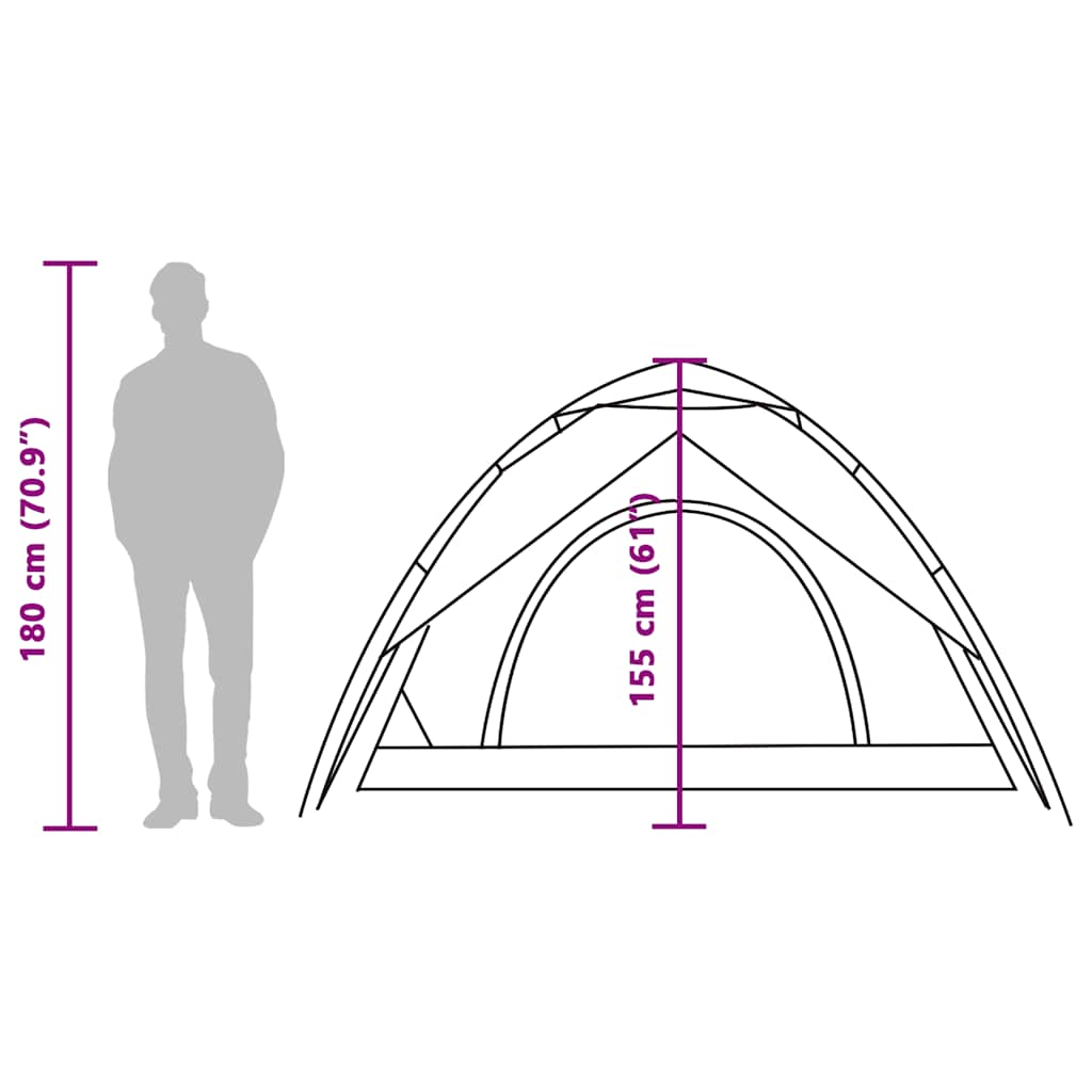 Dome Camping Tent for 5 Persons Gray and Orange Quick Release System