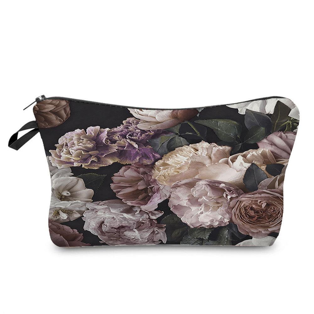 Women Flower Print Cosmetic Bag Toiletries Organize Travel Storage Case 6379