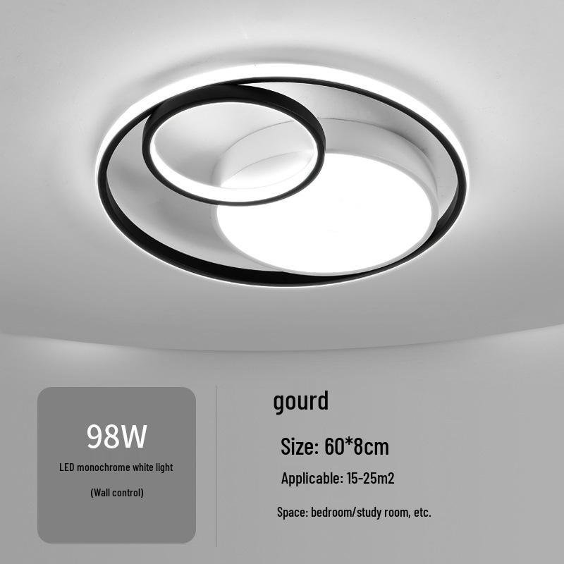 Nordic Modern LED Ceiling Light - Minimalist Black & White Design for Bedroom, Study, or Romantic Settings