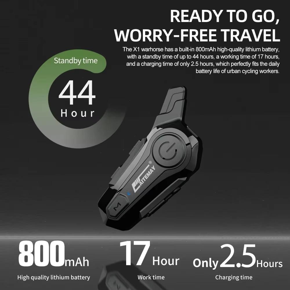 Bluetooth Hodetelefon Motorsykkelhjelm Intercom Headset 1000M For 2 Førere Intercomunicador Moto Trådløs Interfon Håndfri Anrop