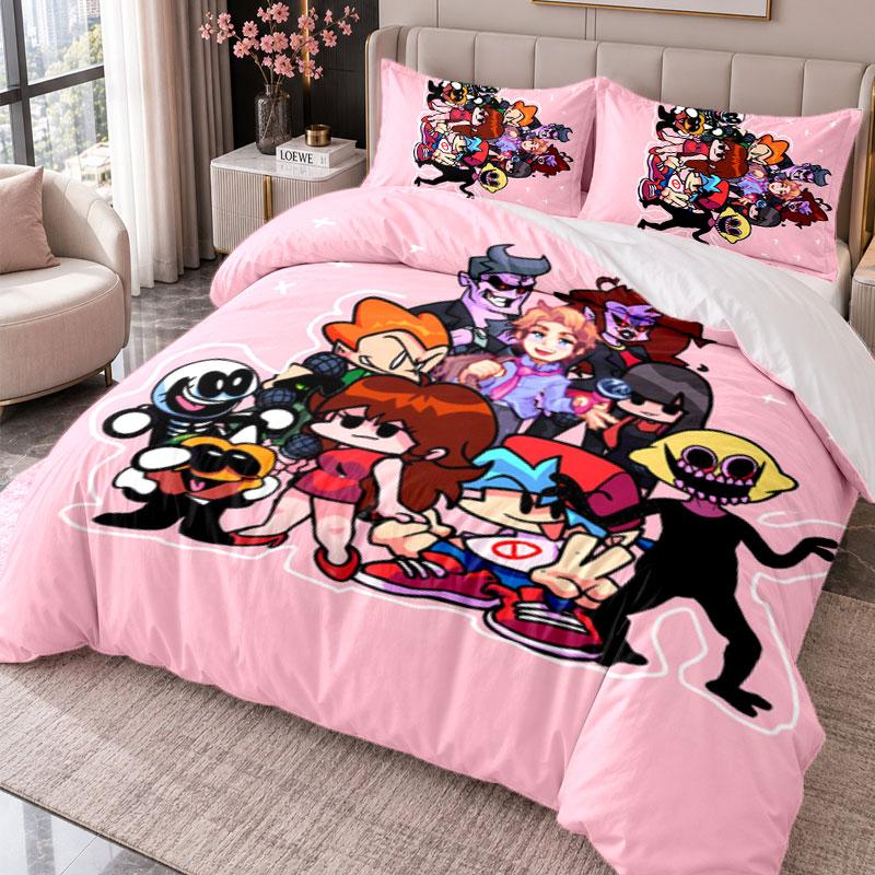 Friday Night Funkin 3Pcs Bedding Set Duvet Cover With Two Pillowcases For Bedroom Home Decoration