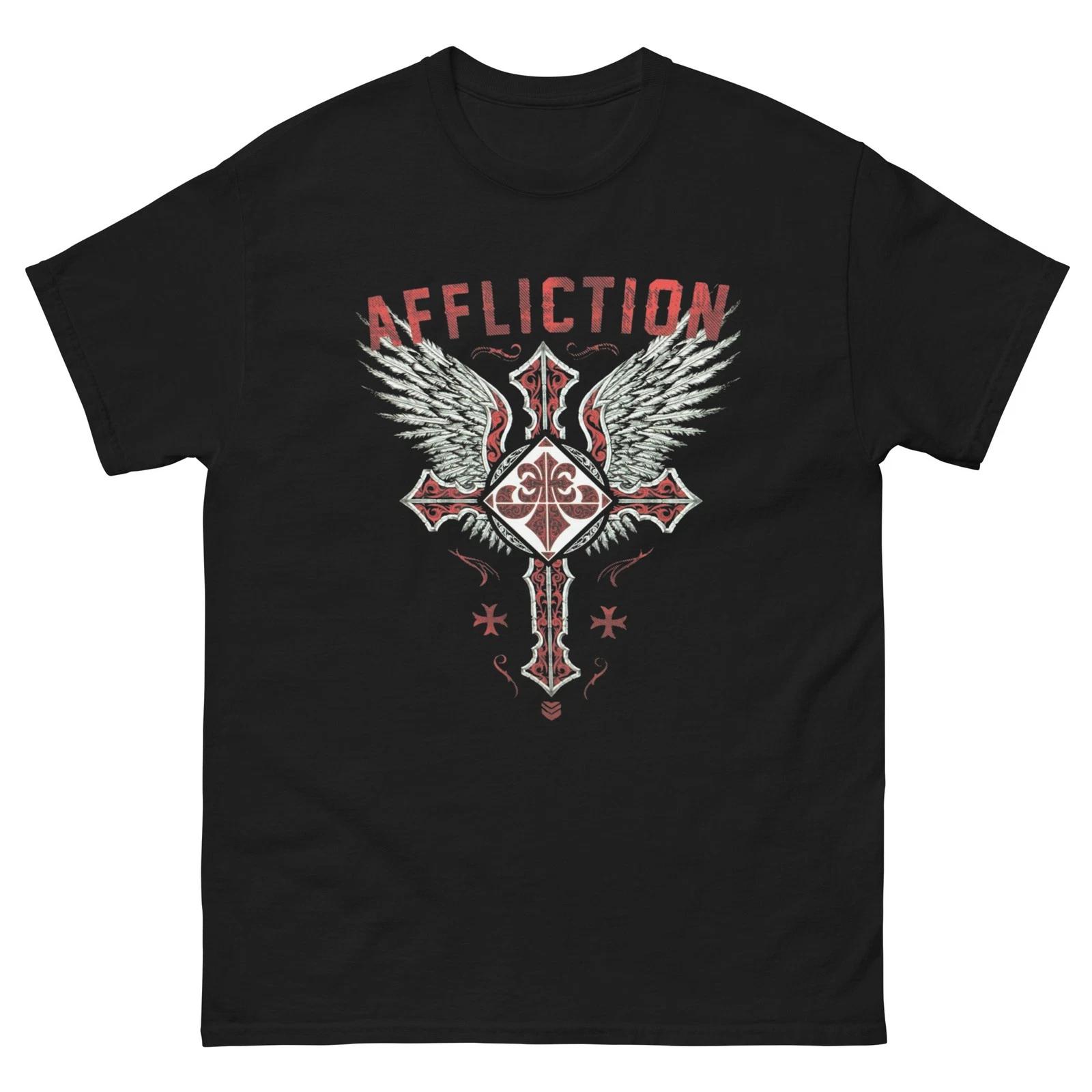 Xtrem Skull Wings Biker T-Shirt Affliction Style Tattoo Motorcycle Rock L