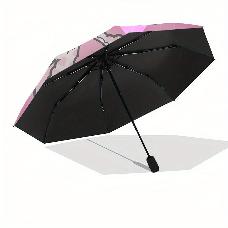 My Melody, Kawaii Automatic Opening and Closing Parasol Compact Travel Umbrella with 8 Ribs for Women and Men Ideal Birthday/Christmas Gift,