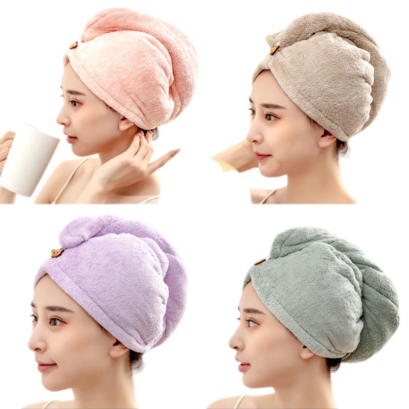 Women's Quick-Dry Super Absorbent Hair Wrap Towel: Thickened Bath Cap for Hair Drying