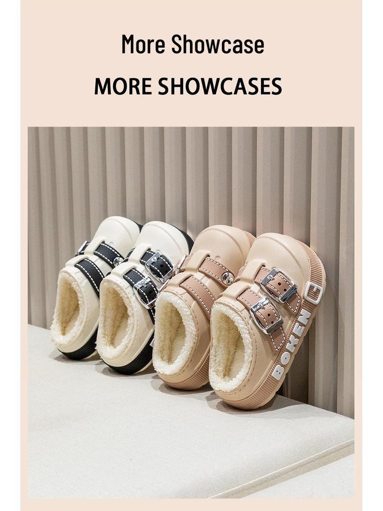 EVA Kids' Waterproof Cotton Slippers - Warm, Retro, Indoor/Outdoor Wear