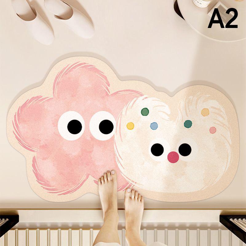 Anti Slip Bath Mat Cute Cartoon Diatomaceous Earth Bathroom Mat With Rubber Backing Quick Drying Foot Mats 40x60CM Shower Carpet