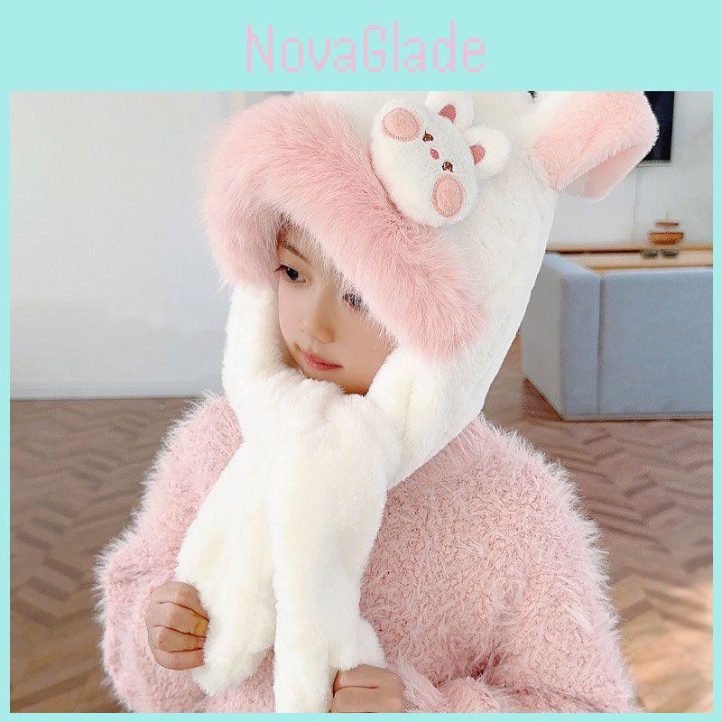 Cute Rabbit Ears Kids Winter Hat With Moving Ears And Warm Fleece For Girls Age 2 To 12