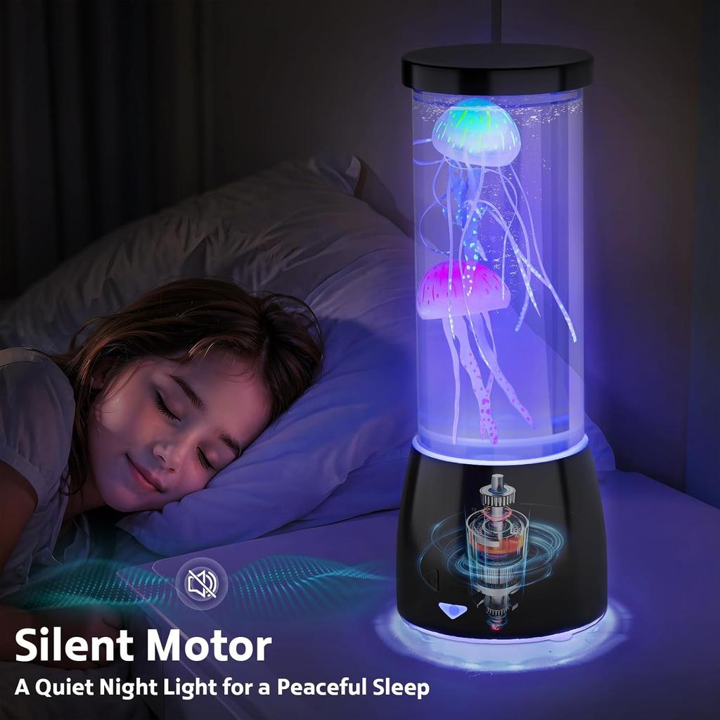 ROSHWEY Jellyfish Lamp Aquarium - 16 Color Large Jelly Fish Tank Light Christmas Gifts for Kids Adults, Table Lamp with Remote Control Bedroom Decor
