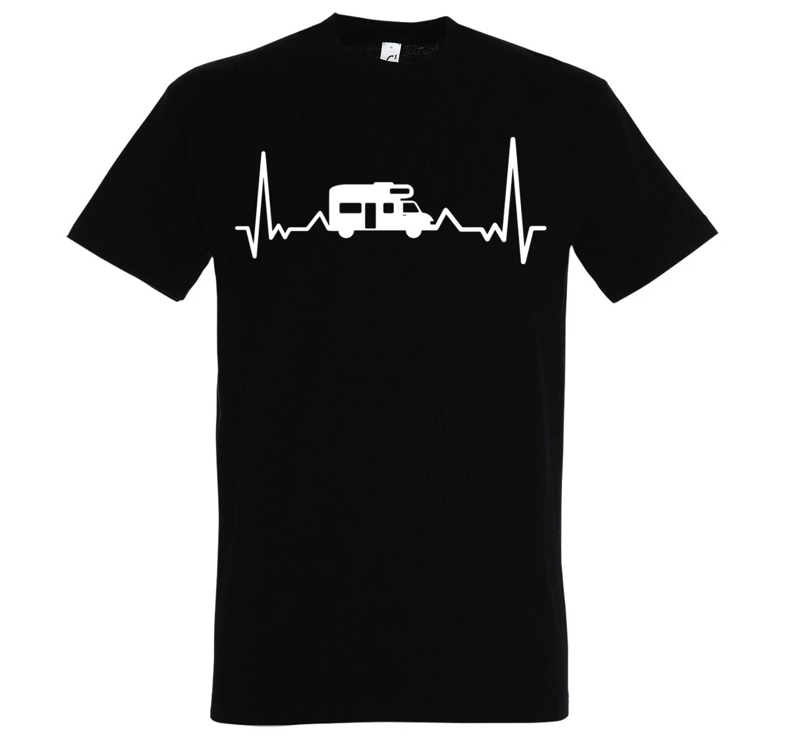 Youth Designz Heartbeat Camping Mens Printed T-Shirt Funny Casual Hiking S