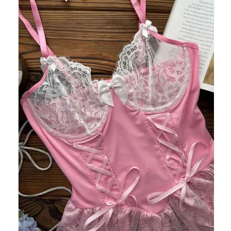 Fairy Delicate Bra Kit Cosplay Uniform Underwire Brassiere Push Up Bra Brief Sets Erotic Sexy Costumes Nightgowns Exotic Sets