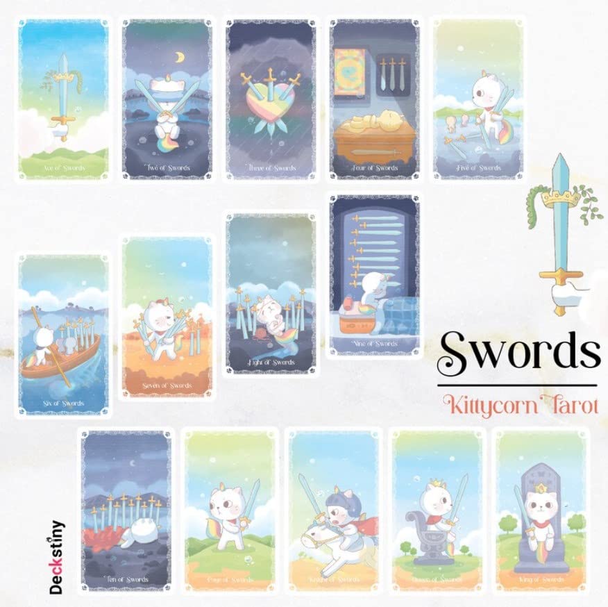 Kancharo Tarot Cards 79 Pieces Tarot Fortune Telling Japanese Tarot Cards Basic Instructions Pouch Included [Kittycorn Tarot] & (Genuine Product)