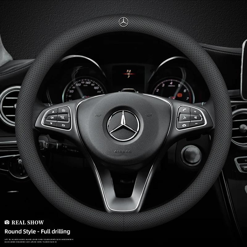 

Мікрофібра Шкіра Автомобільне Кермове Колесо Покриття Аксесуари Для Mercedes Benz AMG GLE GLS CLS GLC CLA GLA GLK ML C197 R231