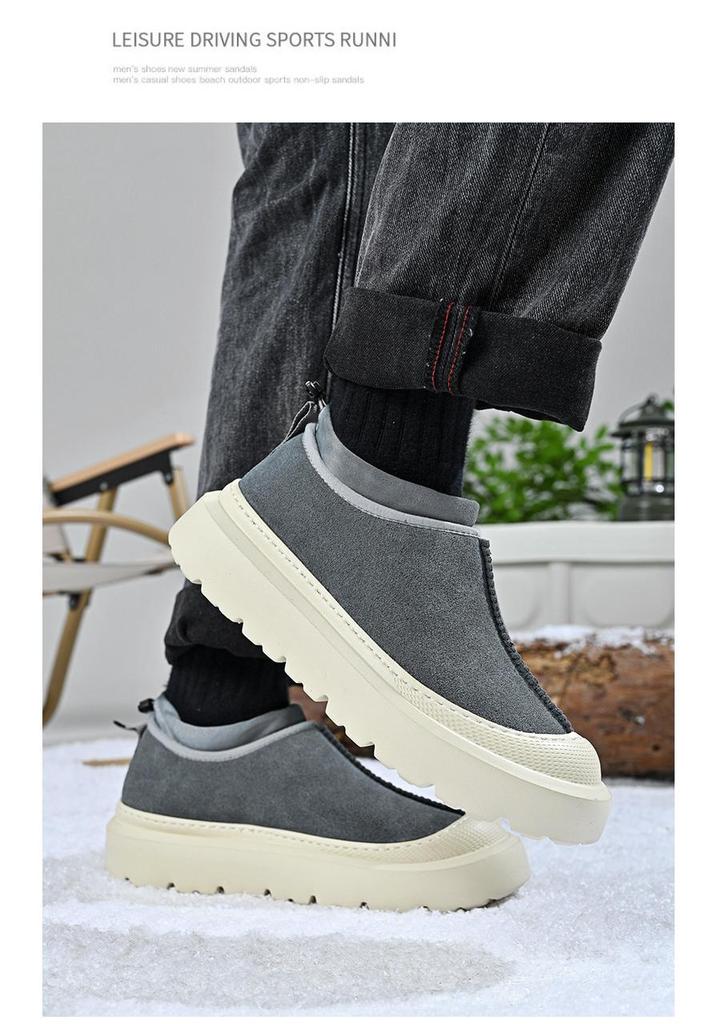 Unisex Winter Couple Snow Boots: Fashionable Thick Sole Lace-Up Casual Shoes with Plus Velvet for Women