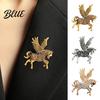 Wear-resistant Winged Horse Pin Flying Brooch Rhinestone Lapel Sparkling Retro