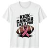 Cancer Awareness Football Womens T-Shirt Kick Like A Pro Pink Ribbon Gift